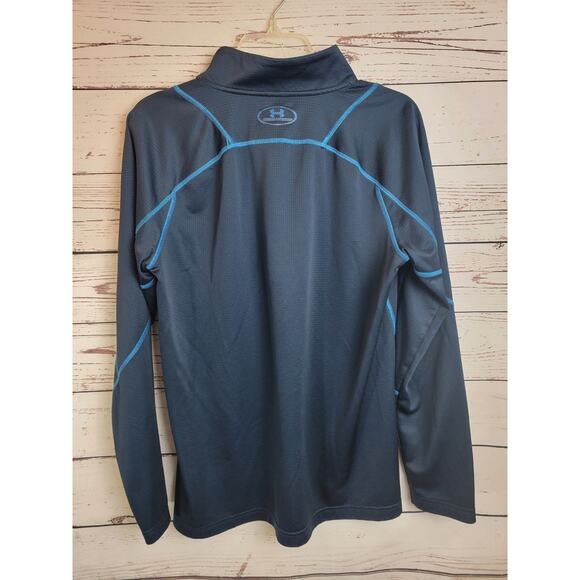 Under Armour Cold Gear Blue Quarter Zip Active Top Junior Boys Size Large - Picture 6 of 8